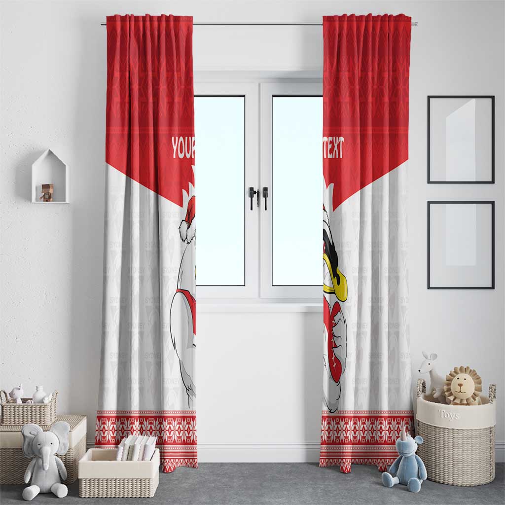 AFL Sydney Christmas Personalised Window Curtain with Swans Mascot Simple Style
