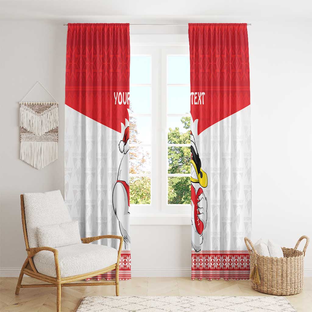 AFL Sydney Christmas Personalised Window Curtain with Swans Mascot Simple Style
