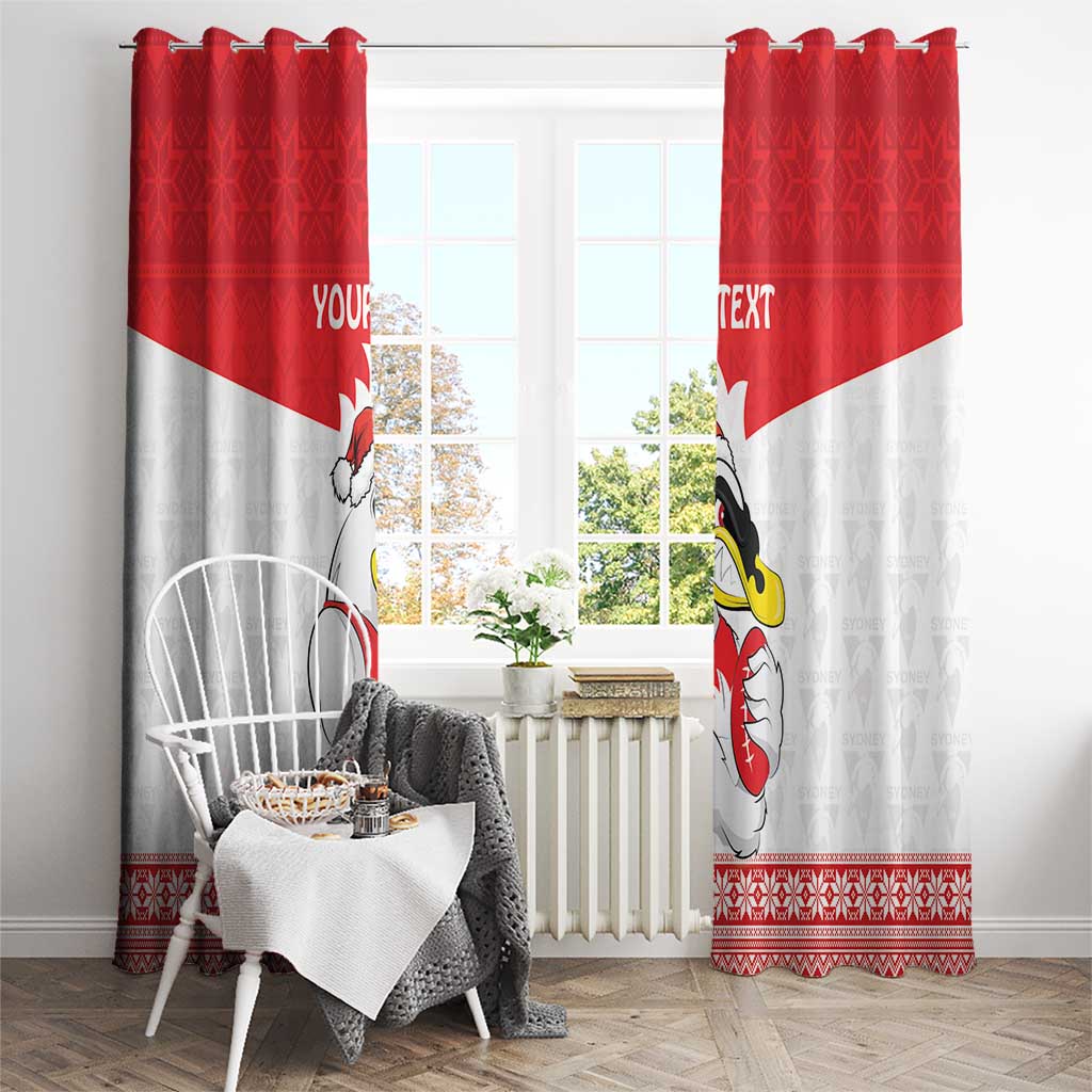 AFL Sydney Christmas Personalised Window Curtain with Swans Mascot Simple Style