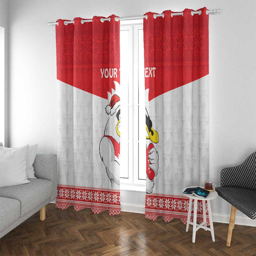 AFL Sydney Christmas Personalised Window Curtain with Swans Mascot Simple Style