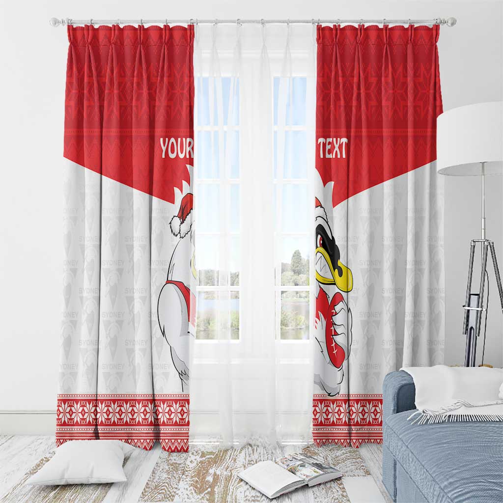 AFL Sydney Christmas Personalised Window Curtain with Swans Mascot Simple Style