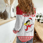 AFL Sydney Christmas Personalised Women Casual Shirt with Swans Mascot Simple Style