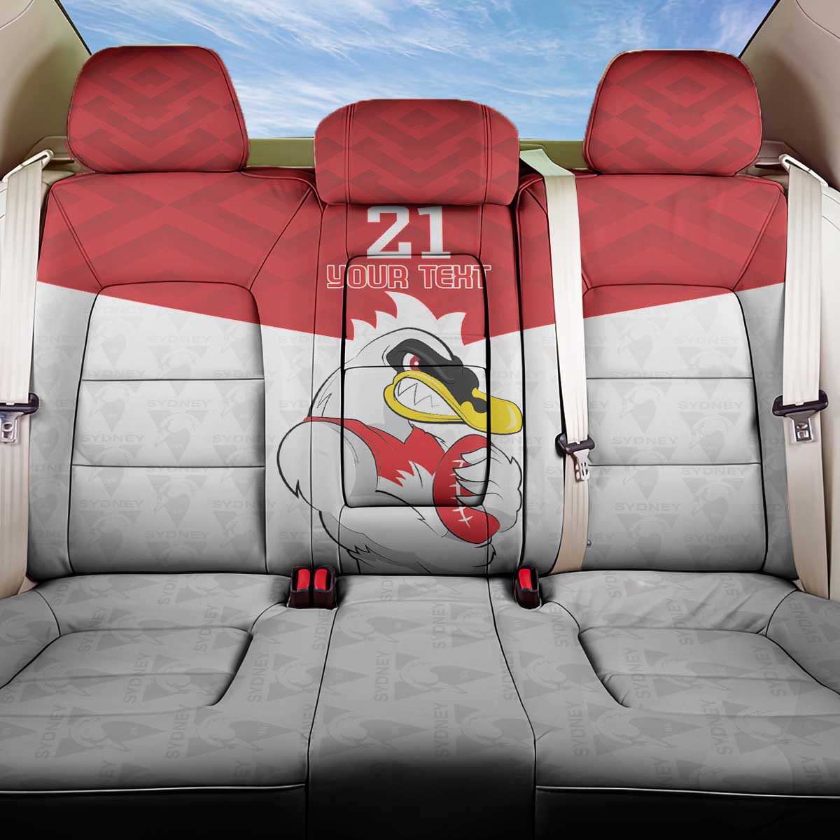 AFL Sydney Custom Back Car Seat Cover with Swans Mascot Simple Style