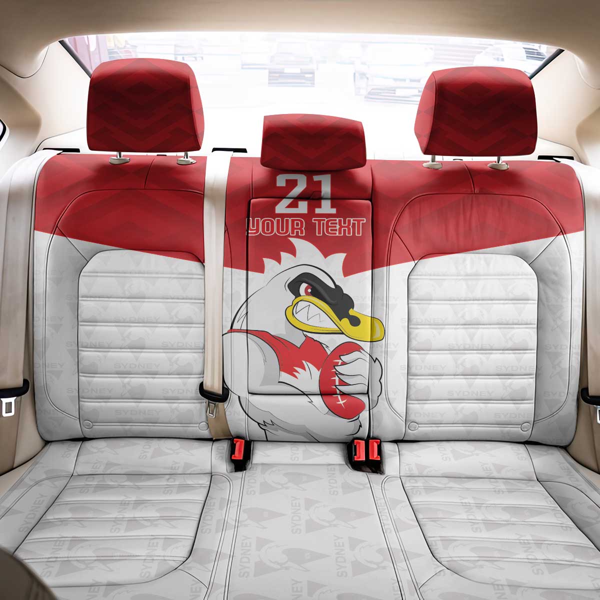 AFL Sydney Custom Back Car Seat Cover with Swans Mascot Simple Style
