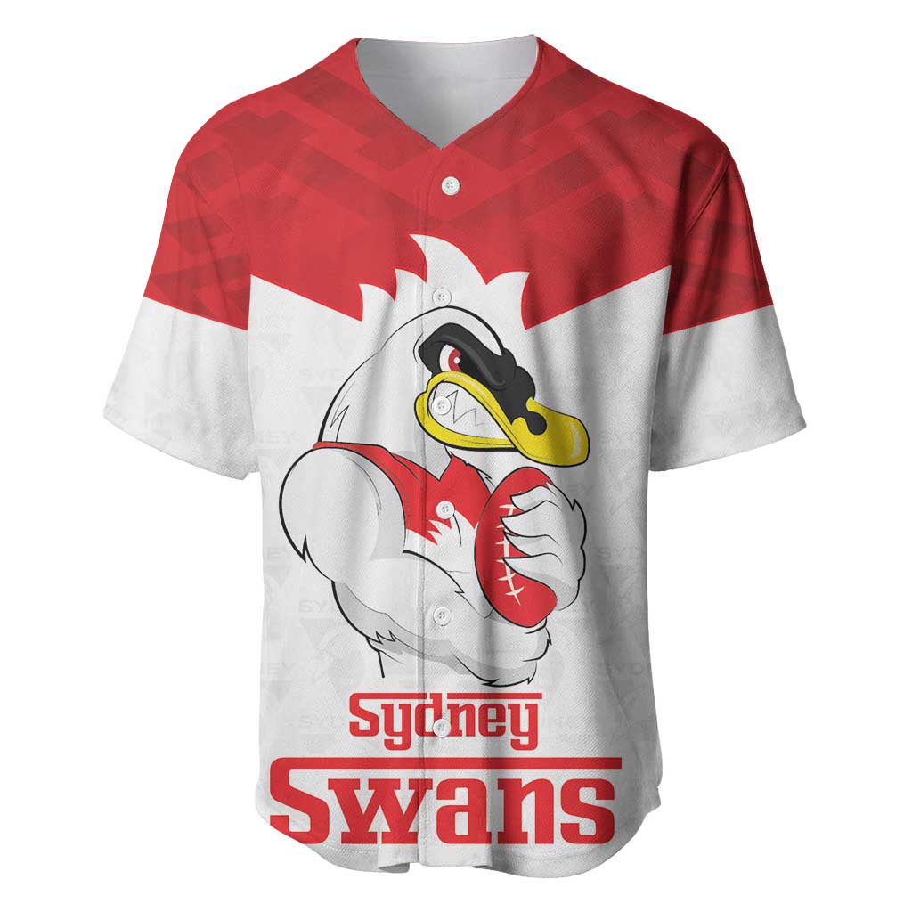 AFL Sydney Custom Baseball Jersey with Swans Mascot Simple Style