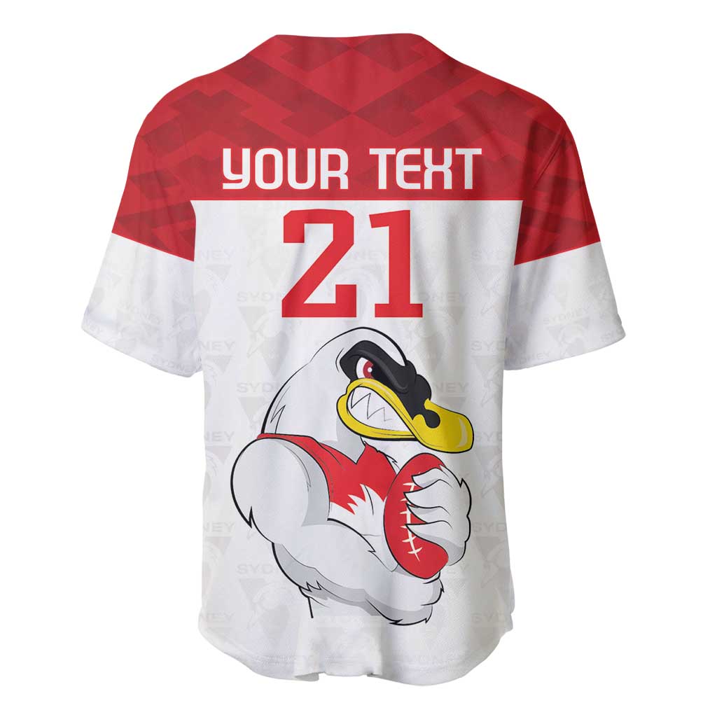AFL Sydney Custom Baseball Jersey with Swans Mascot Simple Style