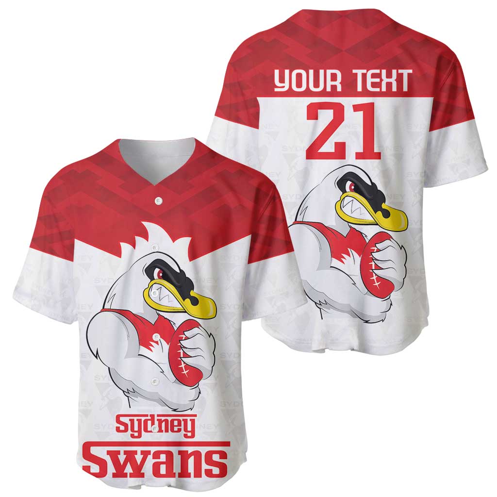 AFL Sydney Custom Baseball Jersey with Swans Mascot Simple Style