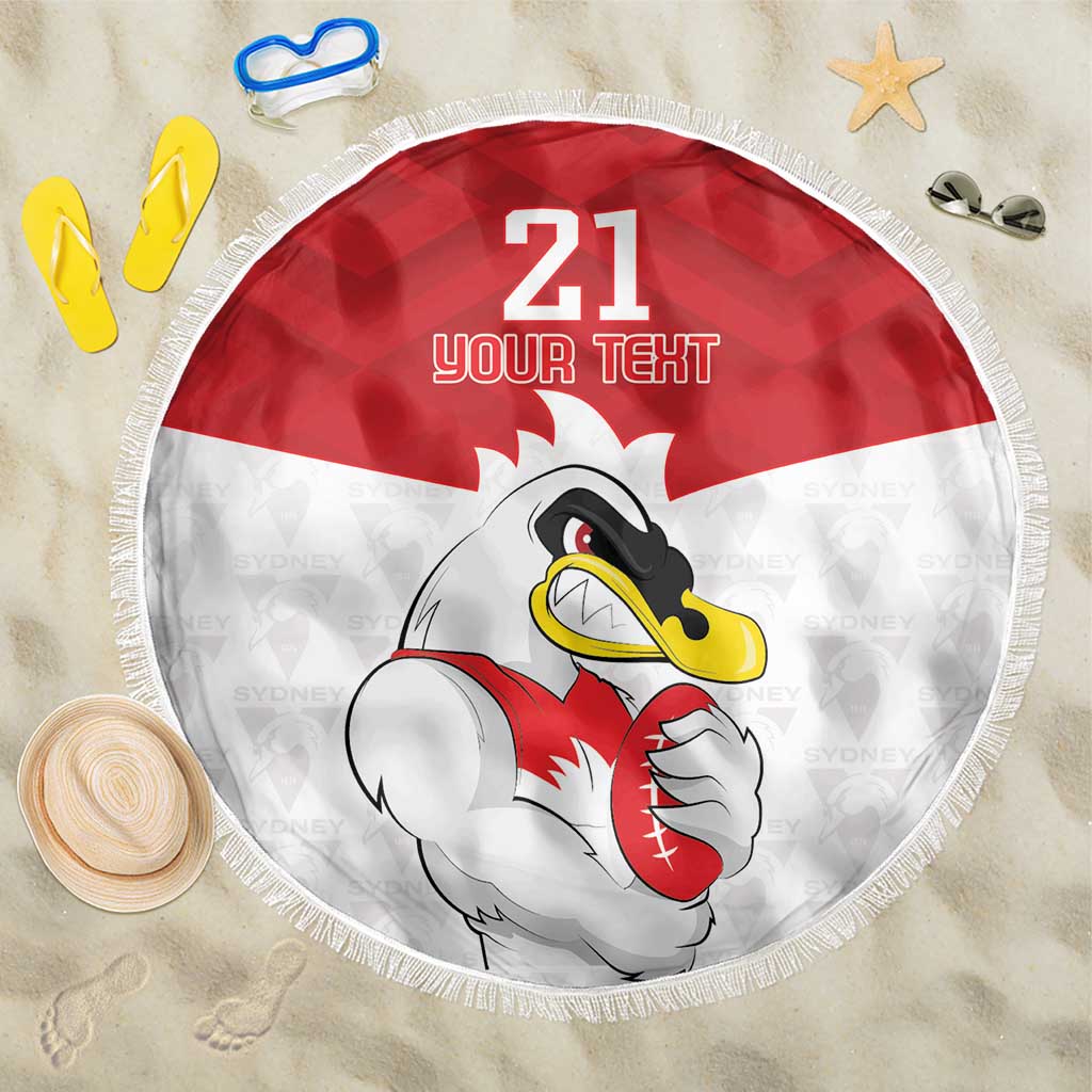 AFL Sydney Custom Beach Blanket with Swans Mascot Simple Style