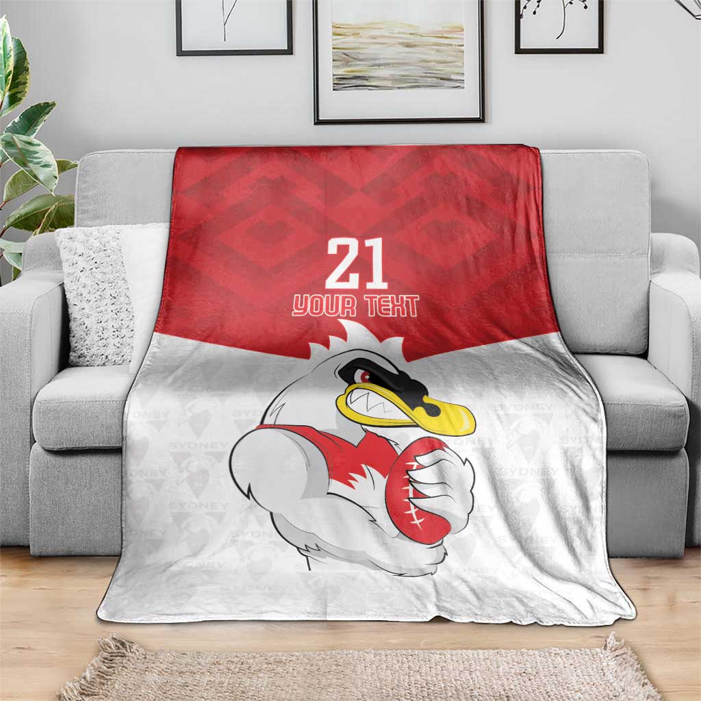 AFL Sydney Custom Blanket with Swans Mascot Simple Style