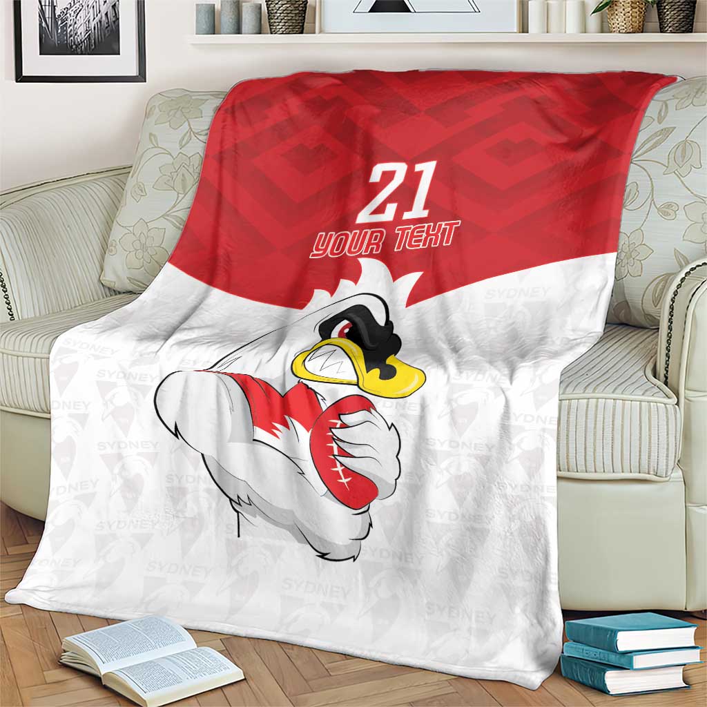 AFL Sydney Custom Blanket with Swans Mascot Simple Style
