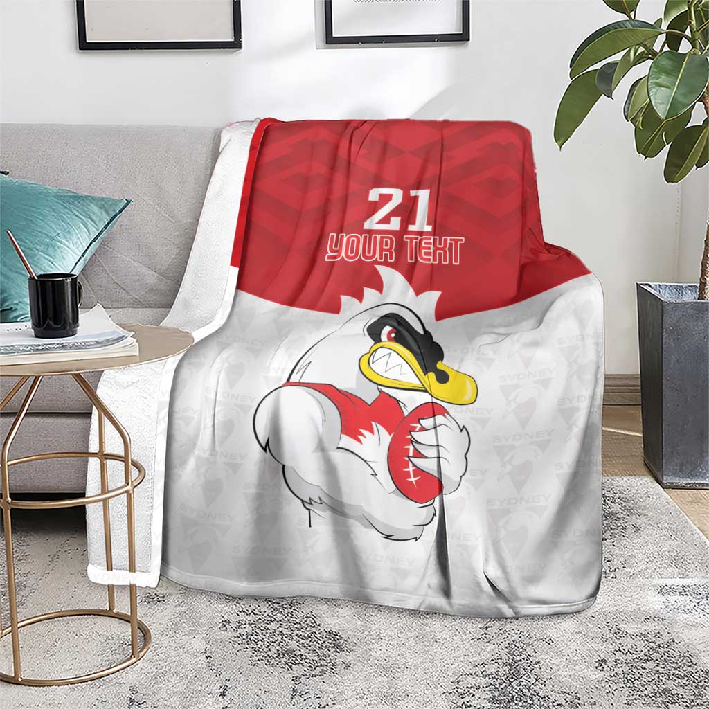 AFL Sydney Custom Blanket with Swans Mascot Simple Style