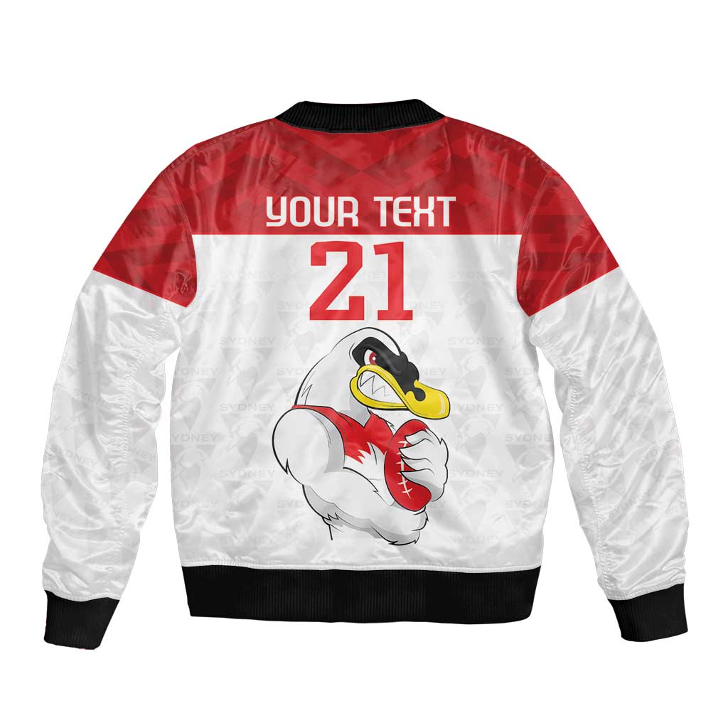 AFL Sydney Custom Bomber Jacket with Swans Mascot Simple Style