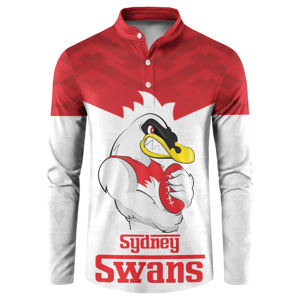 AFL Sydney Custom Button Sweatshirt with Swans Mascot Simple Style
