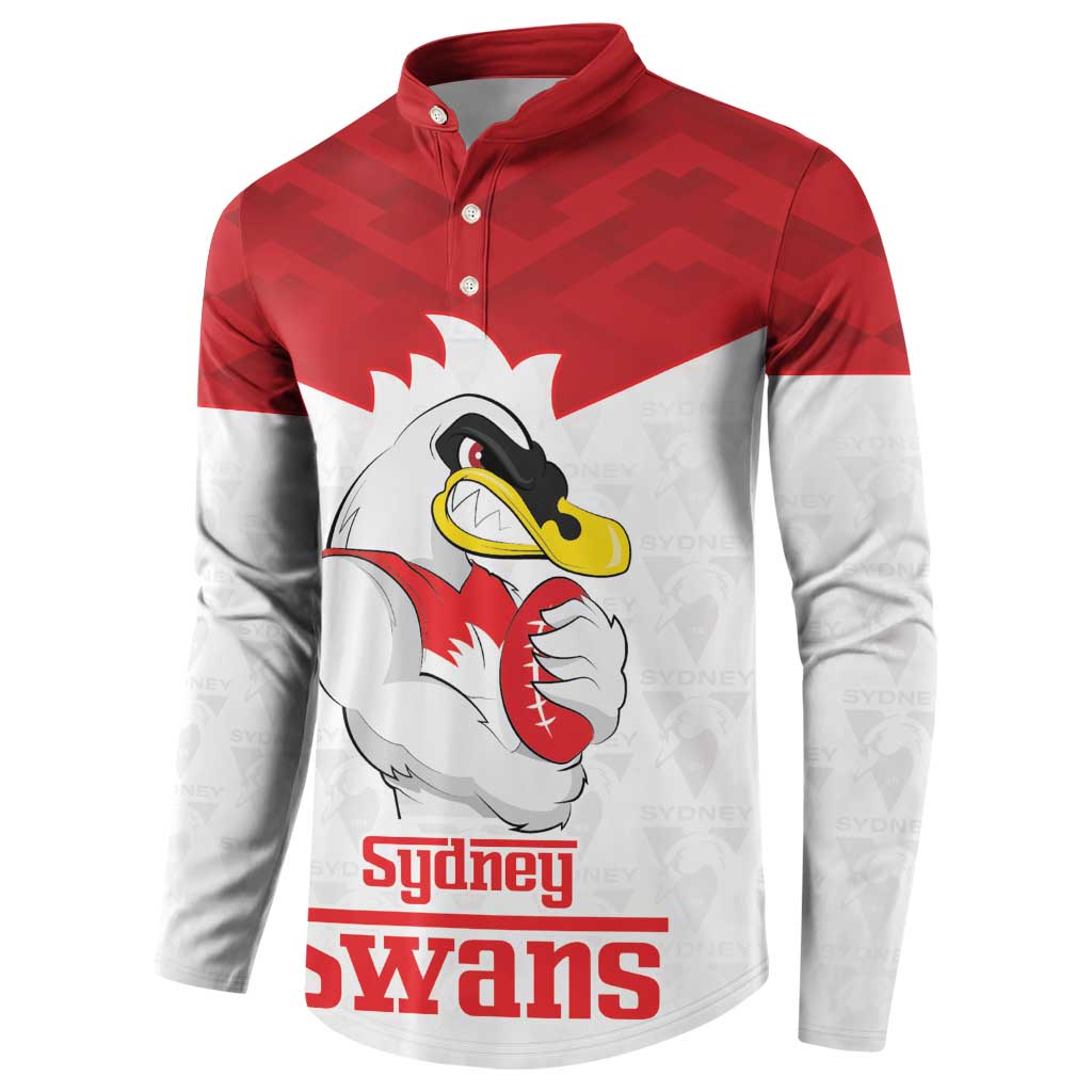 AFL Sydney Custom Button Sweatshirt with Swans Mascot Simple Style