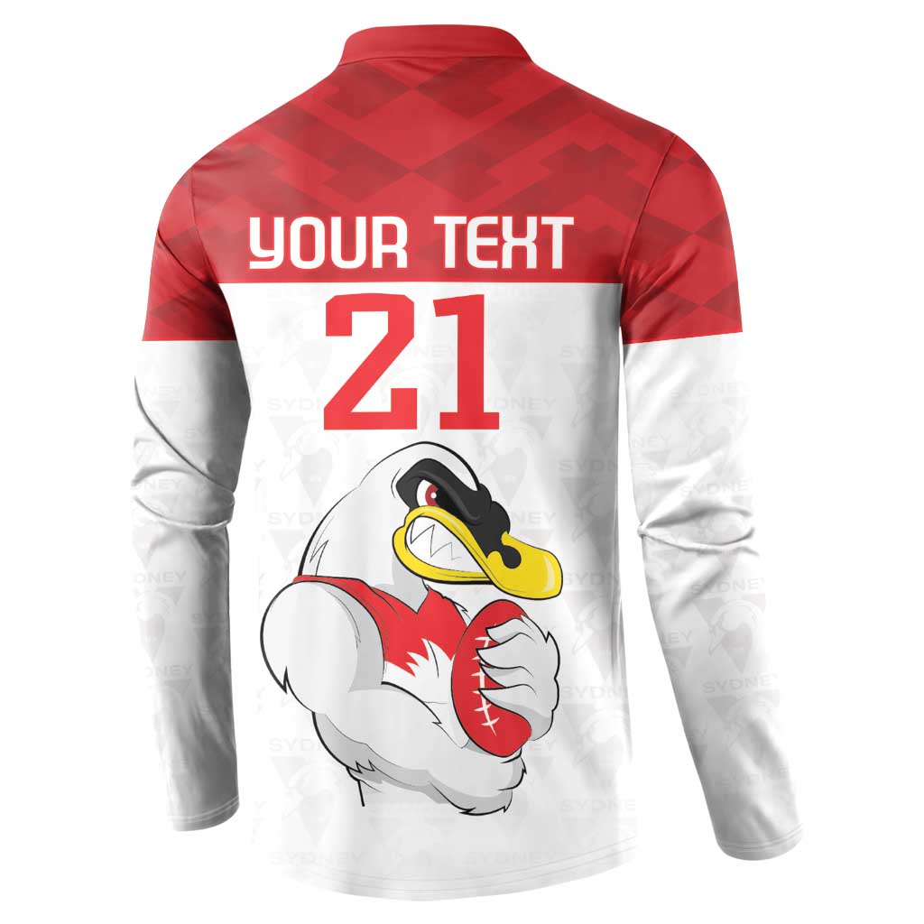 AFL Sydney Custom Button Sweatshirt with Swans Mascot Simple Style
