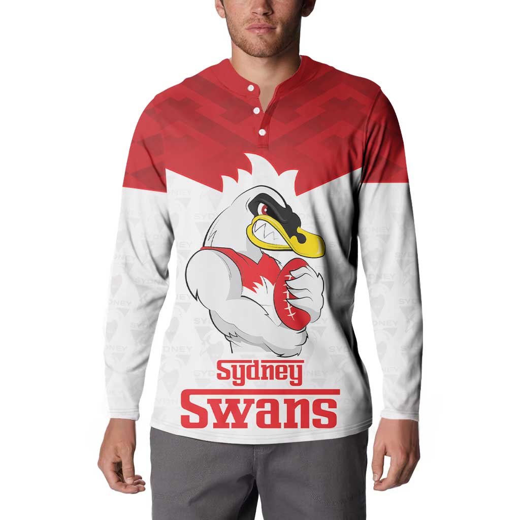 AFL Sydney Custom Button Sweatshirt with Swans Mascot Simple Style