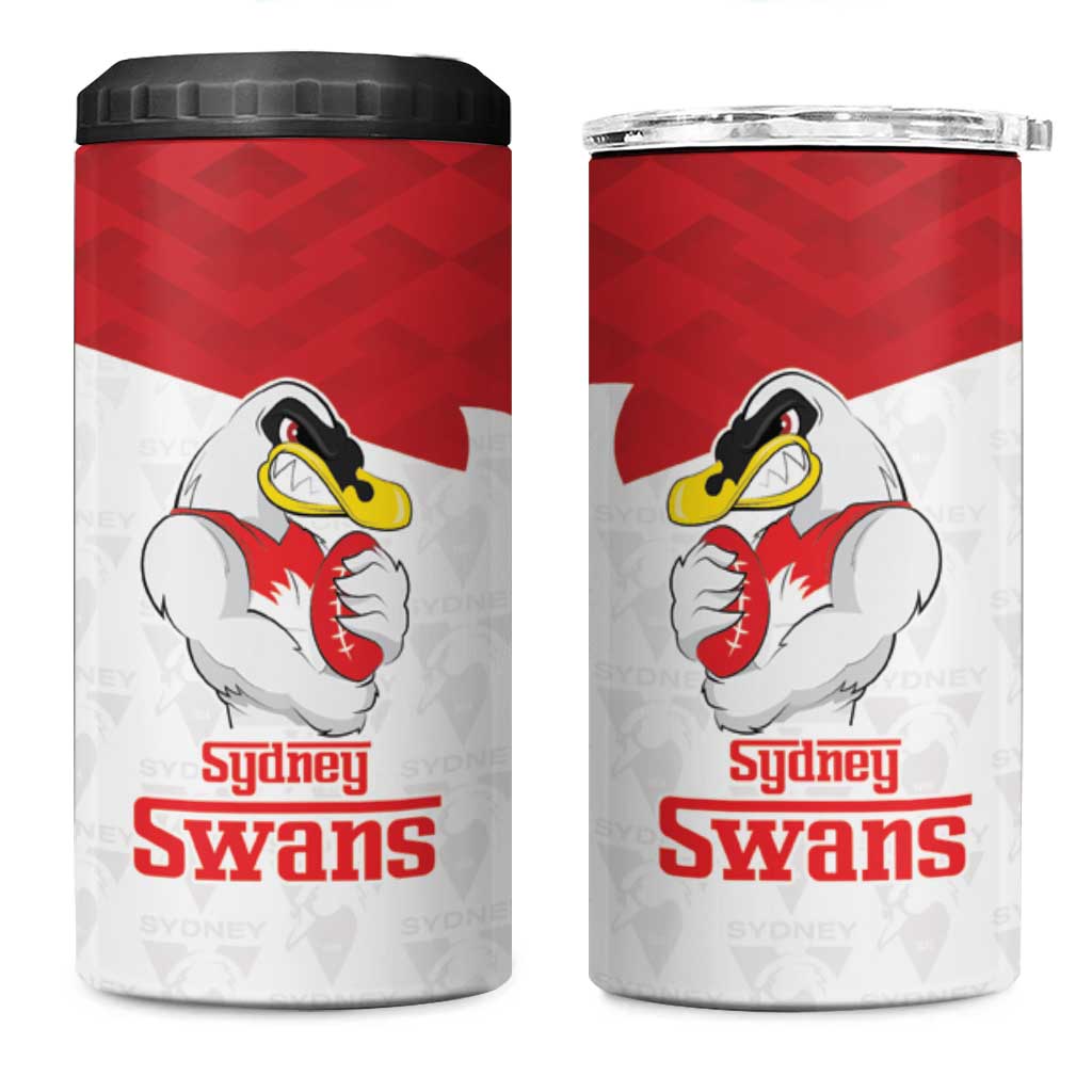 AFL Sydney Custom 4 in 1 Can Cooler Tumbler with Swans Mascot Simple Style