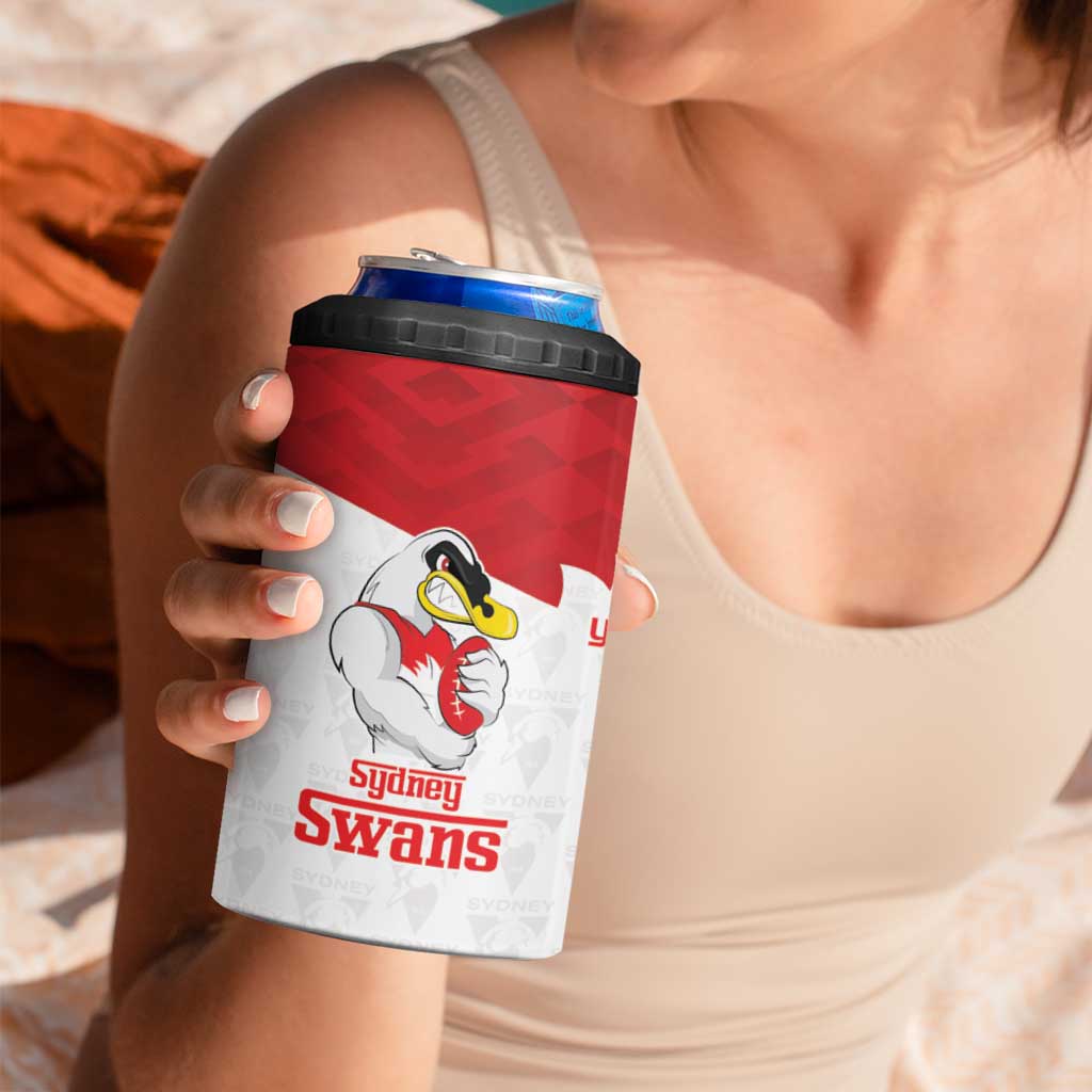 AFL Sydney Custom 4 in 1 Can Cooler Tumbler with Swans Mascot Simple Style