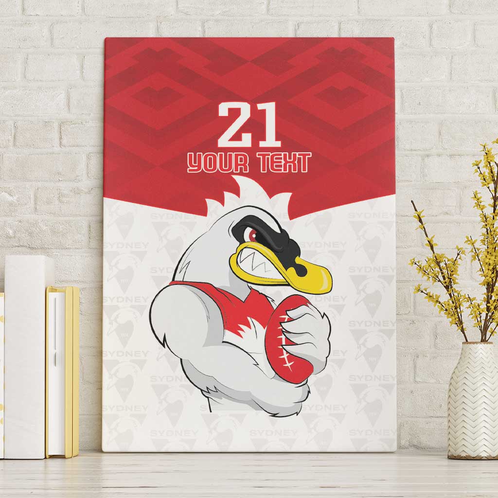 AFL Sydney Custom Canvas Wall Art with Swans Mascot Simple Style