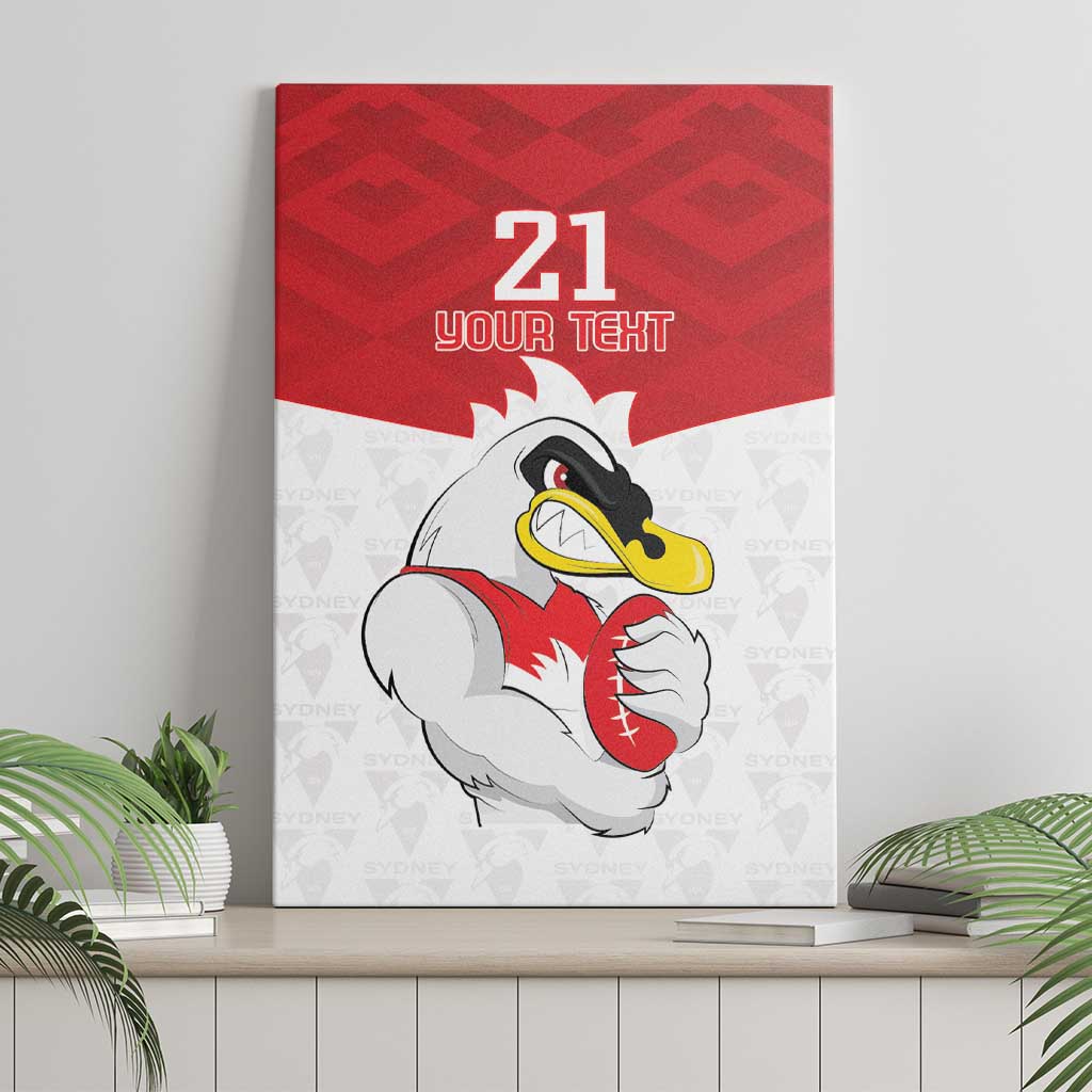 AFL Sydney Custom Canvas Wall Art with Swans Mascot Simple Style