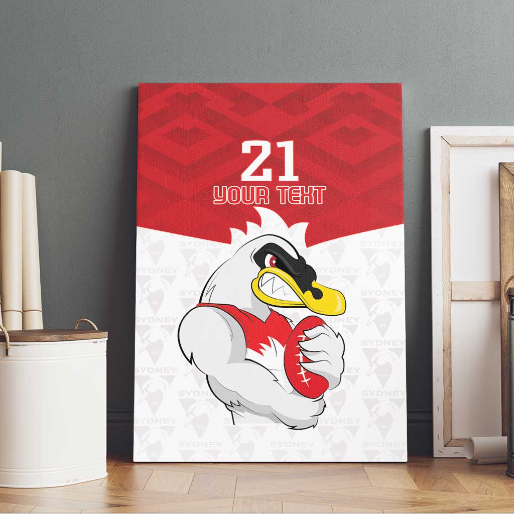 AFL Sydney Custom Canvas Wall Art with Swans Mascot Simple Style