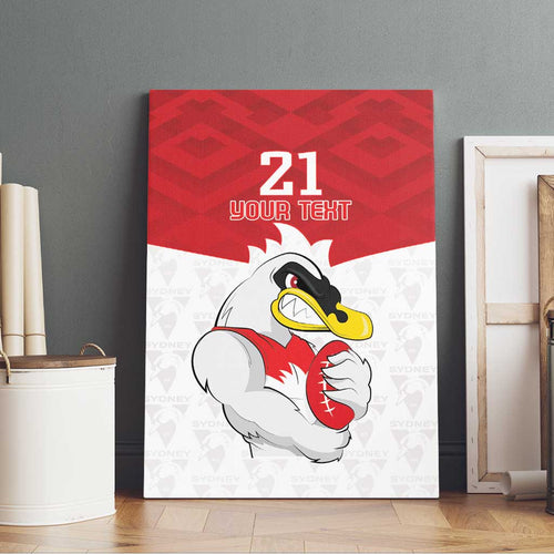 AFL Sydney Custom Canvas Wall Art with Swans Mascot Simple Style