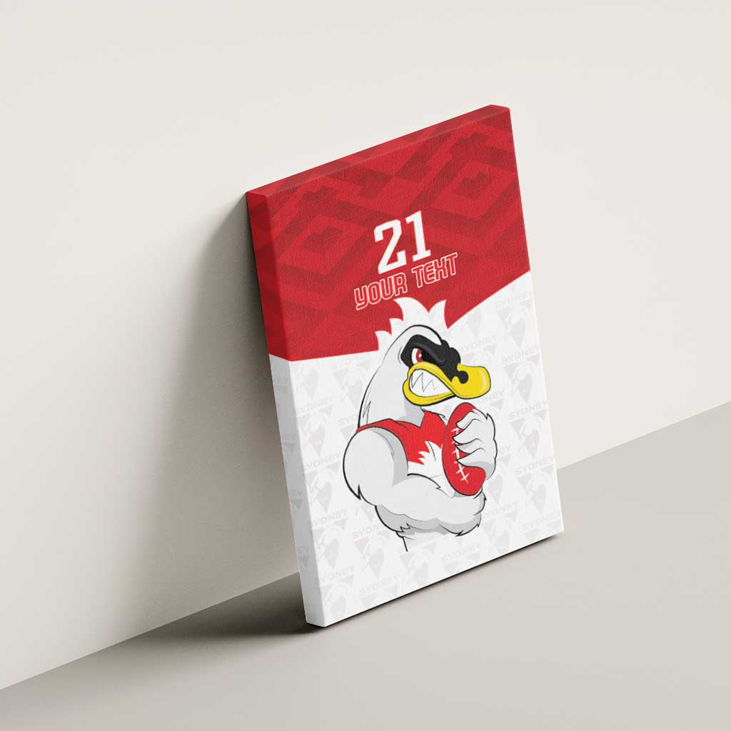 AFL Sydney Custom Canvas Wall Art with Swans Mascot Simple Style