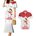 AFL Sydney Custom Couples Matching Mermaid Dress and Hawaiian Shirt with Swans Mascot Simple Style