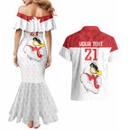 AFL Sydney Custom Couples Matching Mermaid Dress and Hawaiian Shirt with Swans Mascot Simple Style
