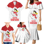 AFL Sydney Custom Family Matching Mermaid Dress and Hawaiian Shirt with Swans Mascot Simple Style