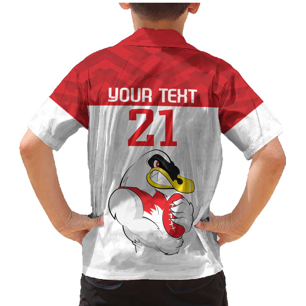 AFL Sydney Custom Family Matching Mermaid Dress and Hawaiian Shirt with Swans Mascot Simple Style