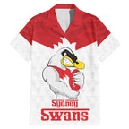 AFL Sydney Custom Family Matching Mermaid Dress and Hawaiian Shirt with Swans Mascot Simple Style