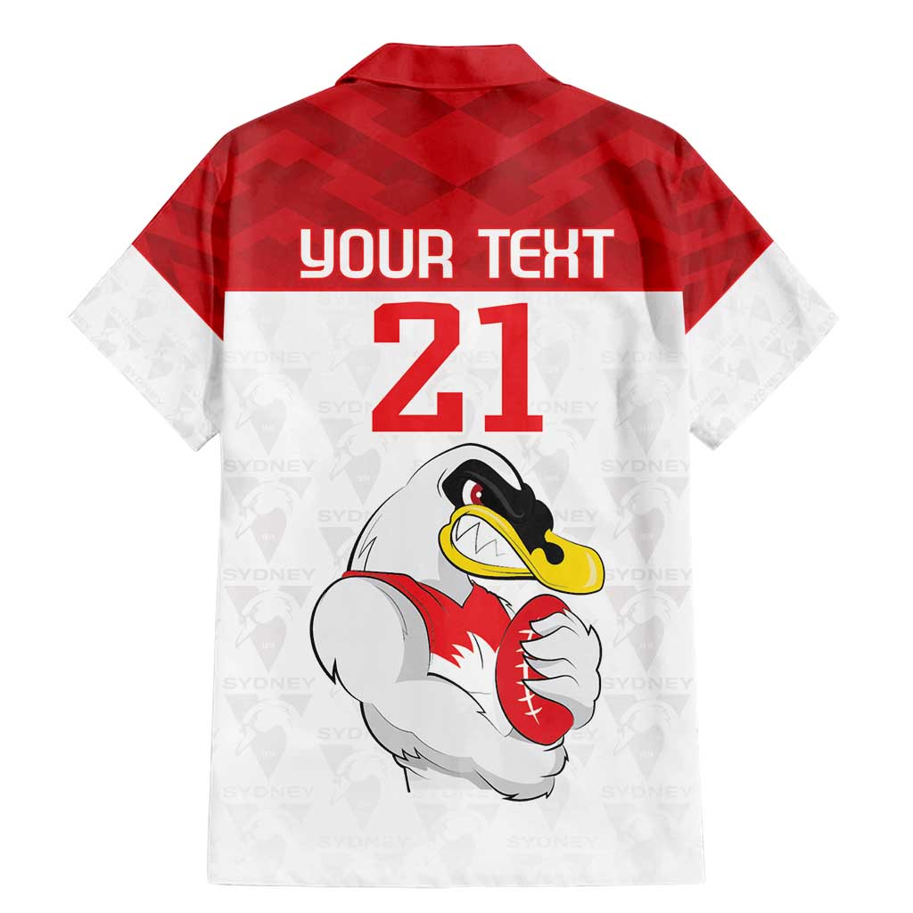 AFL Sydney Custom Family Matching Mermaid Dress and Hawaiian Shirt with Swans Mascot Simple Style