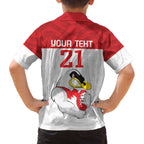 AFL Sydney Custom Family Matching Off The Shoulder Long Sleeve Dress and Hawaiian Shirt with Swans Mascot Simple Style