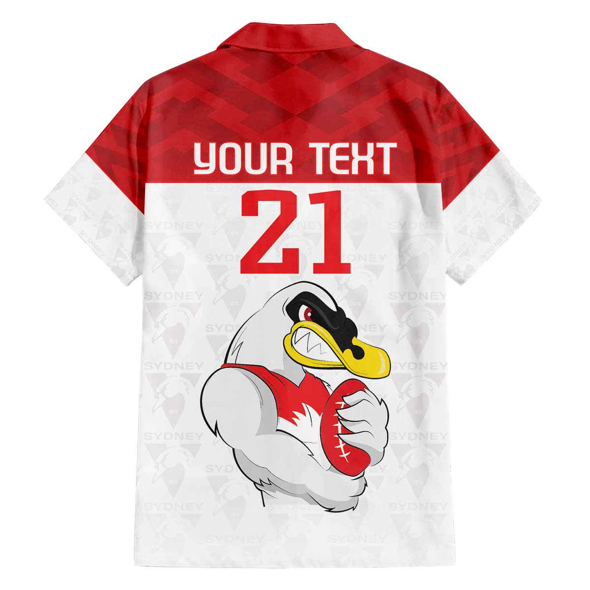 AFL Sydney Custom Family Matching Off The Shoulder Long Sleeve Dress and Hawaiian Shirt with Swans Mascot Simple Style