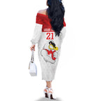 AFL Sydney Custom Family Matching Off The Shoulder Long Sleeve Dress and Hawaiian Shirt with Swans Mascot Simple Style