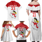 AFL Sydney Custom Family Matching Off Shoulder Maxi Dress and Hawaiian Shirt with Swans Mascot Simple Style