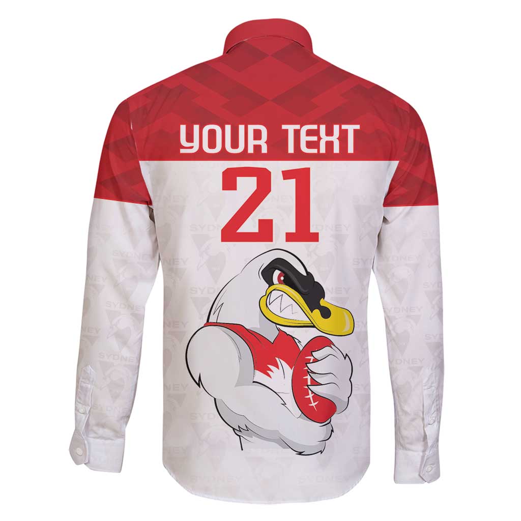AFL Sydney Custom Family Matching Off Shoulder Maxi Dress and Hawaiian Shirt with Swans Mascot Simple Style