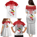 AFL Sydney Custom Family Matching Puletasi and Hawaiian Shirt with Swans Mascot Simple Style