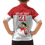 AFL Sydney Custom Family Matching Short Sleeve Bodycon Dress and Hawaiian Shirt with Swans Mascot Simple Style