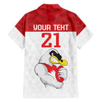AFL Sydney Custom Family Matching Short Sleeve Bodycon Dress and Hawaiian Shirt with Swans Mascot Simple Style