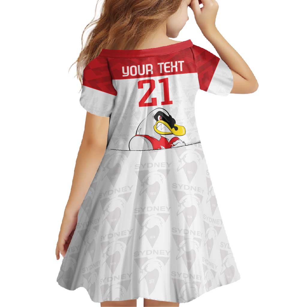 AFL Sydney Custom Family Matching Summer Maxi Dress and Hawaiian Shirt with Swans Mascot Simple Style