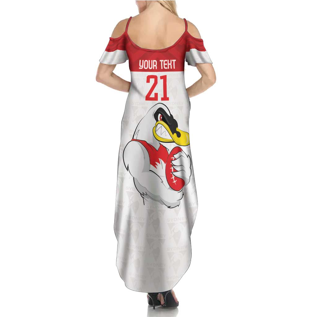 AFL Sydney Custom Family Matching Summer Maxi Dress and Hawaiian Shirt with Swans Mascot Simple Style