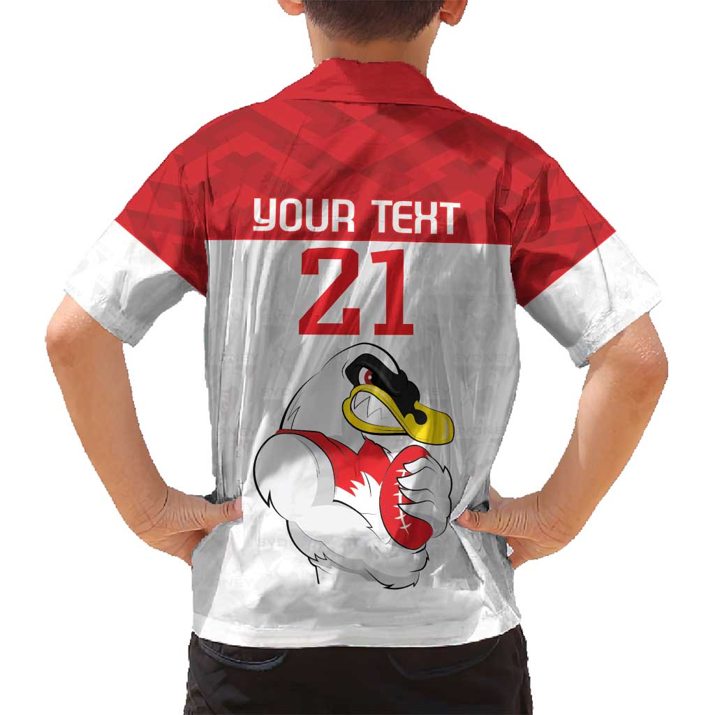 AFL Sydney Custom Family Matching Tank Maxi Dress and Hawaiian Shirt with Swans Mascot Simple Style