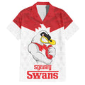 AFL Sydney Custom Family Matching Tank Maxi Dress and Hawaiian Shirt with Swans Mascot Simple Style