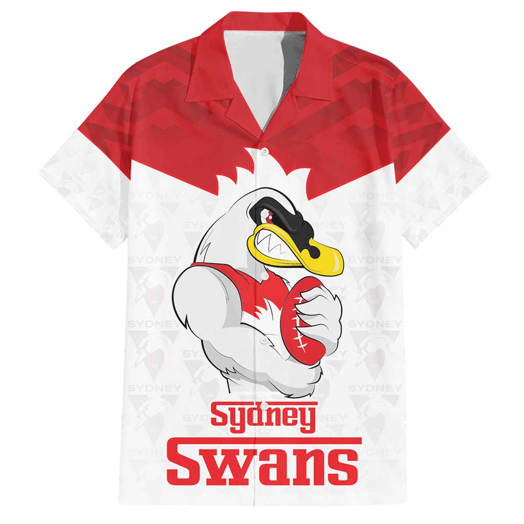 AFL Sydney Custom Family Matching Tank Maxi Dress and Hawaiian Shirt with Swans Mascot Simple Style