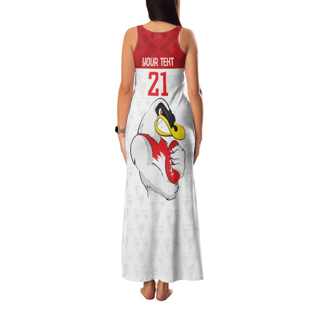 AFL Sydney Custom Family Matching Tank Maxi Dress and Hawaiian Shirt with Swans Mascot Simple Style