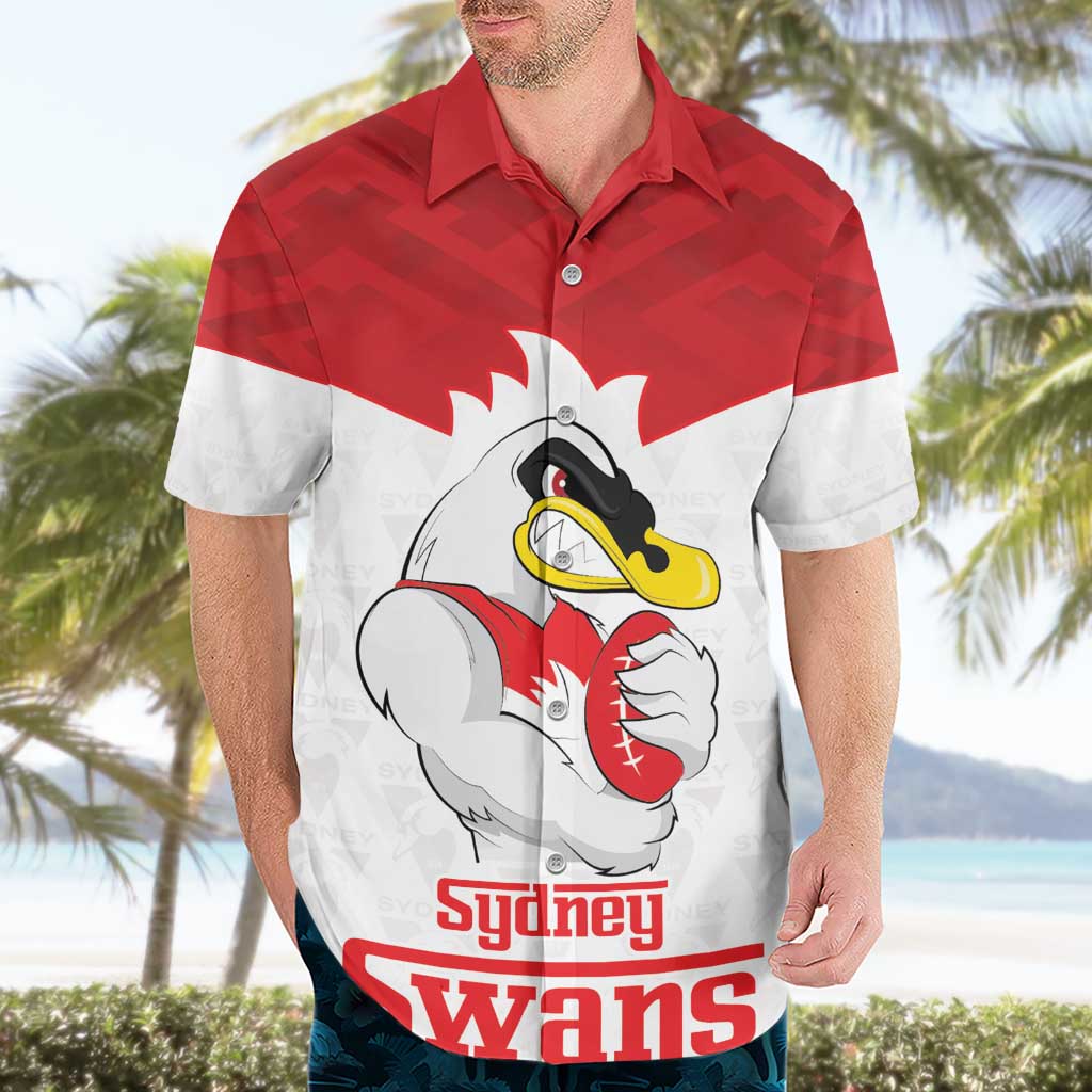 AFL Sydney Custom Hawaiian Shirt with Swans Mascot Simple Style