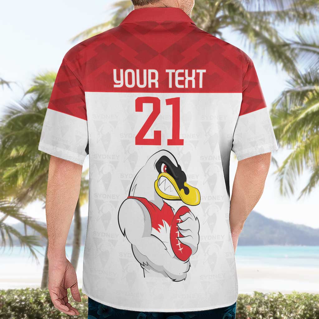 AFL Sydney Custom Hawaiian Shirt with Swans Mascot Simple Style
