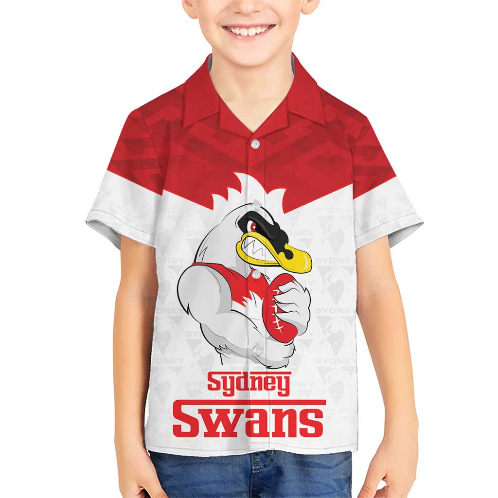 AFL Sydney Custom Hawaiian Shirt with Swans Mascot Simple Style